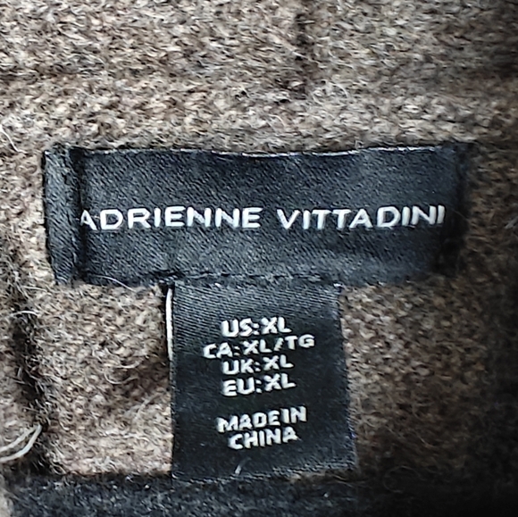 Adrienne Vittadini wool yak hair brown toggle cardigan sweater Size XL - Picture 7 of 7